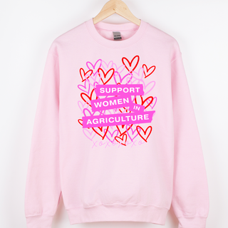 Hearts Support Women In Agriculture– Crewneck