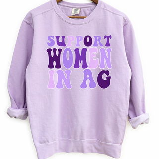 Purple Support Women in Ag– Crewneck