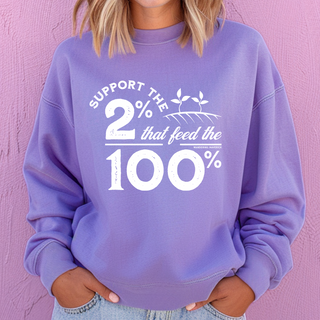 Support the 2% White Ink– Crewneck
