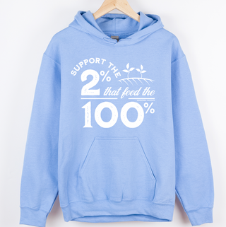 Support the 2% White Ink– Hoodie