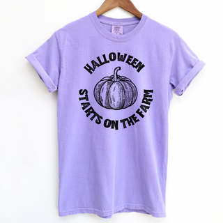 Halloween Starts On the Farm– Comfort Colors T-Shirt