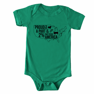 Proud To Be Apart of the 2% that Feeds America– Infant/Toddler/Youth