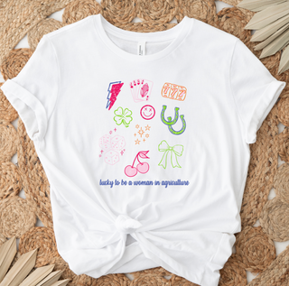Lucky to be a  Woman in AG– Bella Canvas T-Shirt