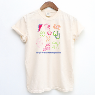 Lucky to be a  Woman in AG– Comfort Colors T-Shirt