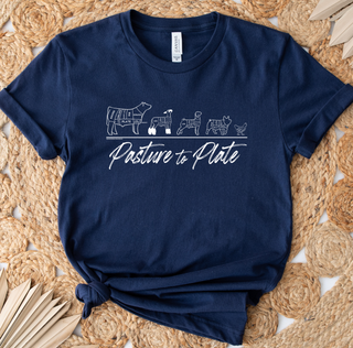 Pasture to Plate White Ink– Bella Canvas T-Shirt