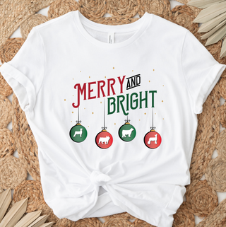 Merry and Bright Christmas Animals– Bella Canvas T-Shirt