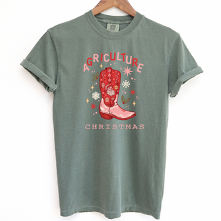 Agriculture Christmas Boot– Comfort Colors T-Shirt