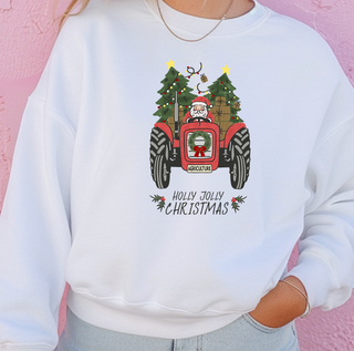 Holly Jolly Christmas Tractor– Crewneck