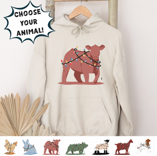 Christmas Lights- Choose Your Animal – Hoodie
