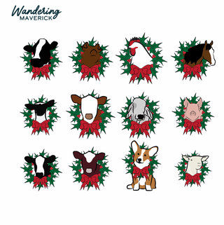 Christmas Animal Wreath- Choose Your Animals – Infant/Toddler/Youth