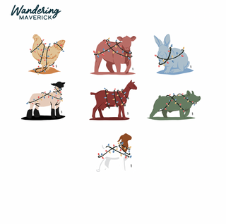 Christmas Lights- Choose Your Animal – Bella Canvas T-Shirt