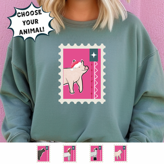 Christmas Stamp- Choose Your Animal – Crewneck