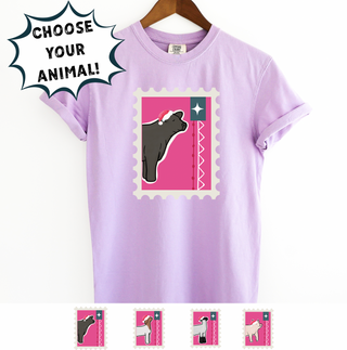 Christmas Stamp- Choose Your Animal – Comfort Colors T-Shirt