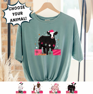 Christmas Present- Choose Your Animal – Comfort Colors T-Shirt