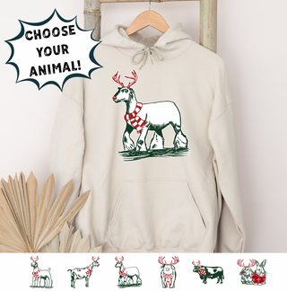 Christmas Reindeer- Choose Your Animal – Hoodie