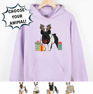 Christmas Reindeer- Choose Your Animal – Hoodie