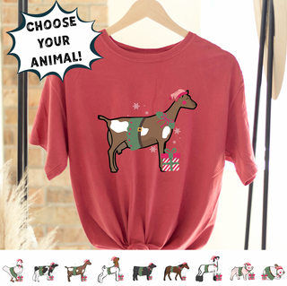 Christmas Elf- Choose Your Animal – Comfort Colors T-Shirt