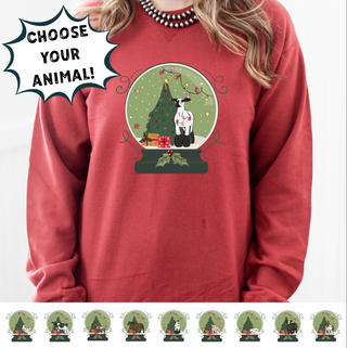 Green Snow Globe- Choose Your Animal – Crewneck