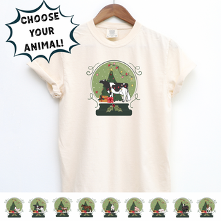 Green Snow Globe- Choose Your Animal – Comfort Colors T-Shirt