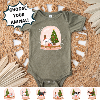 Pink Snow Globe- Choose Your Animals – Infant/Toddler/Youth