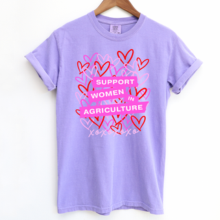 Hearts Support Women In AG– Comfort Colors T-Shirt