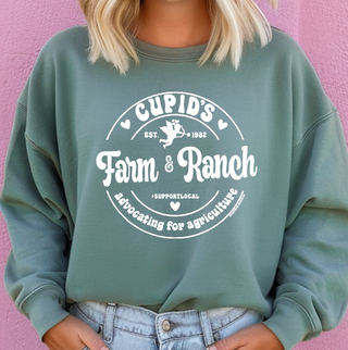Cupids Farm and Ranch White Ink– Crewneck