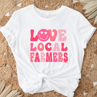 Love Local Farmers Smiley- Bella Canvas T-Shirt