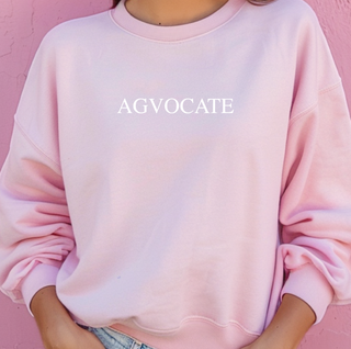 Agvocate Text White– Crewneck