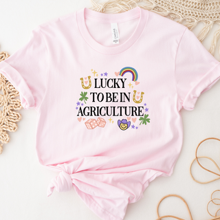 Lucky To Be In Agriculture- Bella Canvas T-Shirt
