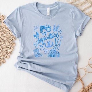 Watercolor Agriculture Blue- Bella Canvas T-Shirt