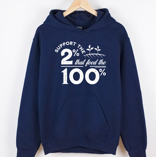 Support The 2% White Ink– Hoodie