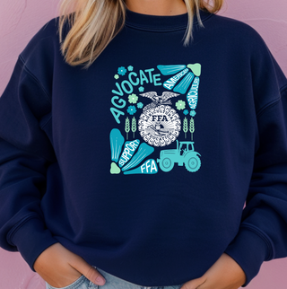 Support FFA Floral Blue– Crewneck