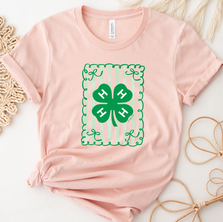 4-H Stripe/Bow- Bella Canvas T-Shirt