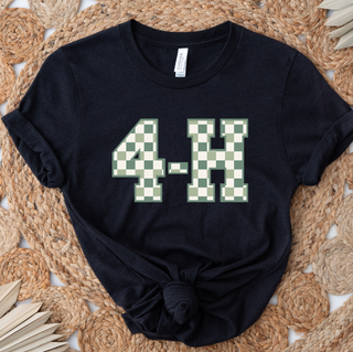 4-H Green Checkered- Bella Canvas T-Shirt