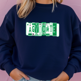Green Agvocate For Agriculture License Plate– Crewneck