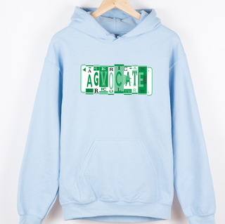 Green Agvocate For Agriculture License Plate– Hoodie