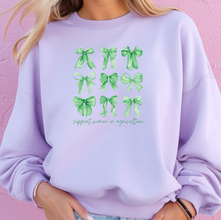Green Bow Support Women In Agriculture– Crewneck