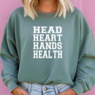 Head, Heart, Hand, Health White Ink– Crewneck