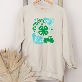 Support 4-H Floral Blue/Green– Crewneck