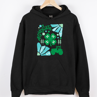 Support 4-H Floral Blue/Green– Hoodie