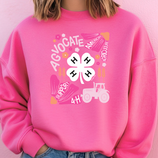 Support 4-H Floral Pink/Orange– Crewneck