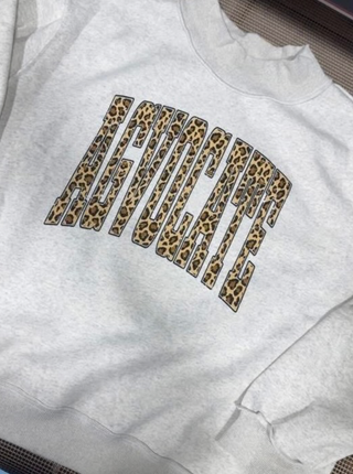 Cheetah Ash Grey Mock Neck