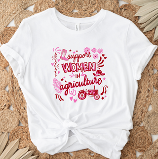 Pink and Red Support Women In Ag- Bella Canvas T-Shirt