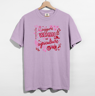 Pink and Red Support Women In Ag– Comfort Colors T-Shirt