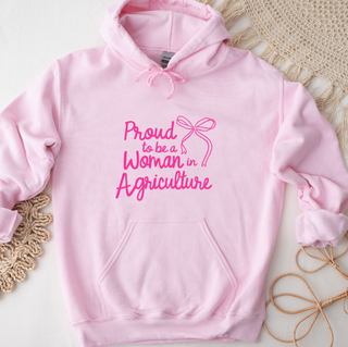 Proud To Be A Woman In Ag Bow Pink– Hoodie