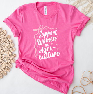 Script Bow Support Women In Agriculture- Bella Canvas T-Shirt
