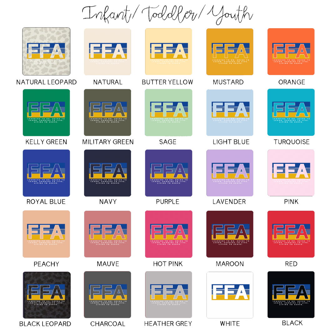 FFA Color Block One Piece/T-Shirt (Newborn - Youth XL) - Multiple Colors!