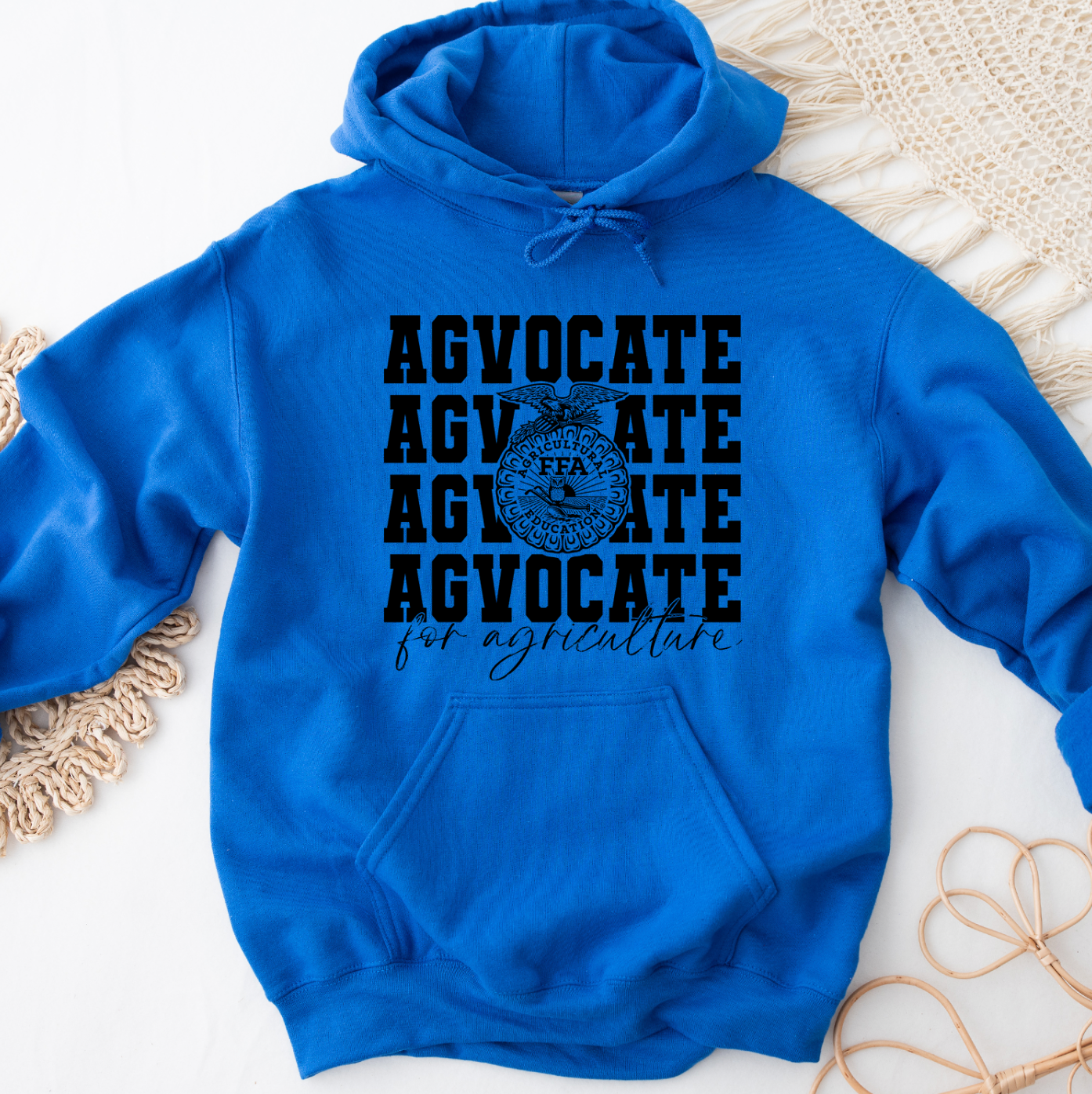 Black Emblem Agvocate For Agriculture Hoodie (S-3XL) Unisex - Multiple Colors!
