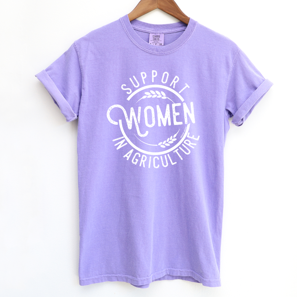 Support Women In Agriculture White Ink ComfortWash/ComfortColor T-Shirt (S-4XL) - Multiple Colors!