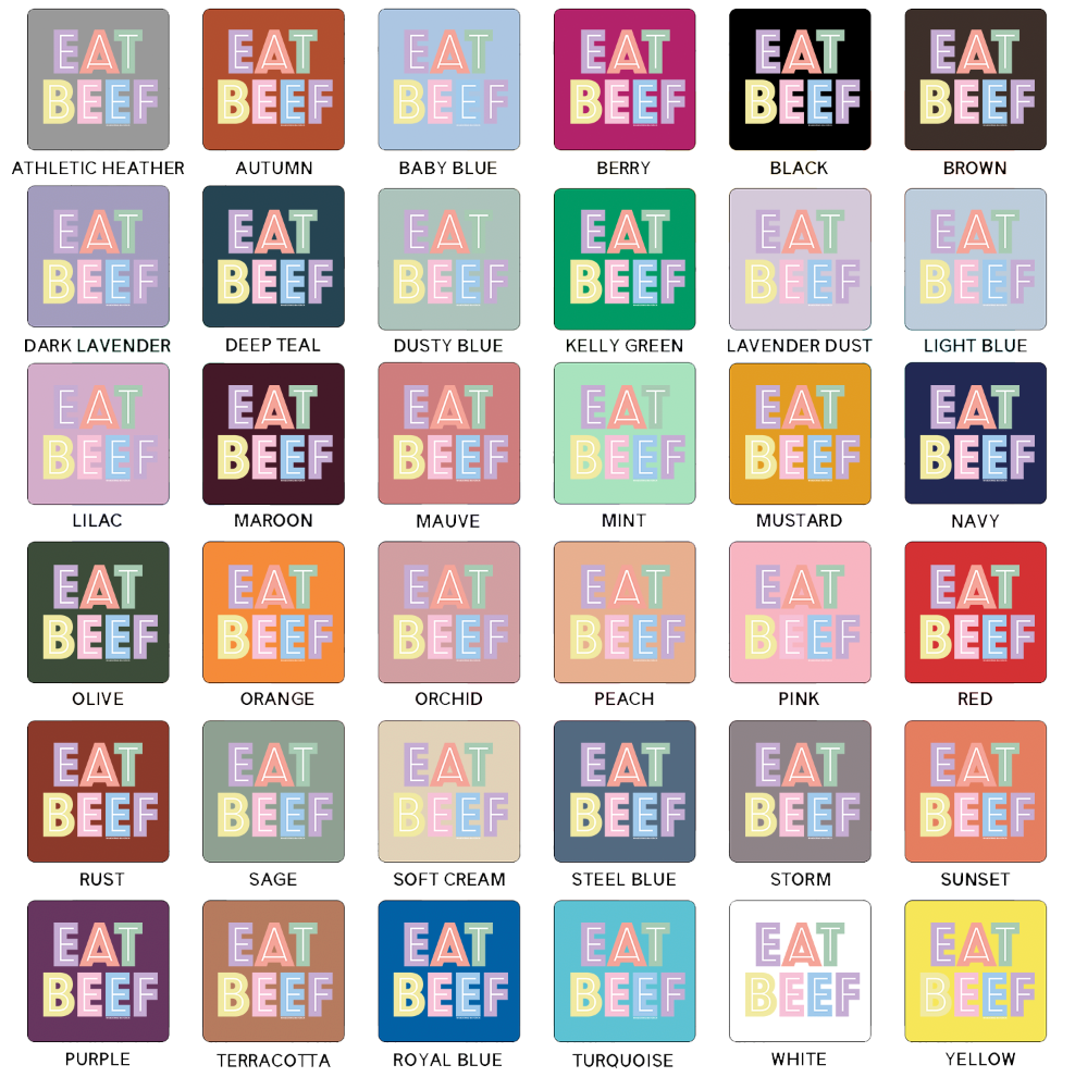 Pastel Lines Eat Beef T-Shirt (XS-4XL) - Multiple Colors!